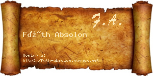 Fáth Absolon névjegykártya